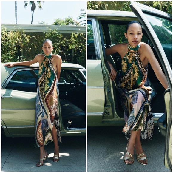 Zara Dresses & Skirts - ZARA ~ COLLECTION PRINTED HALTER DRESS